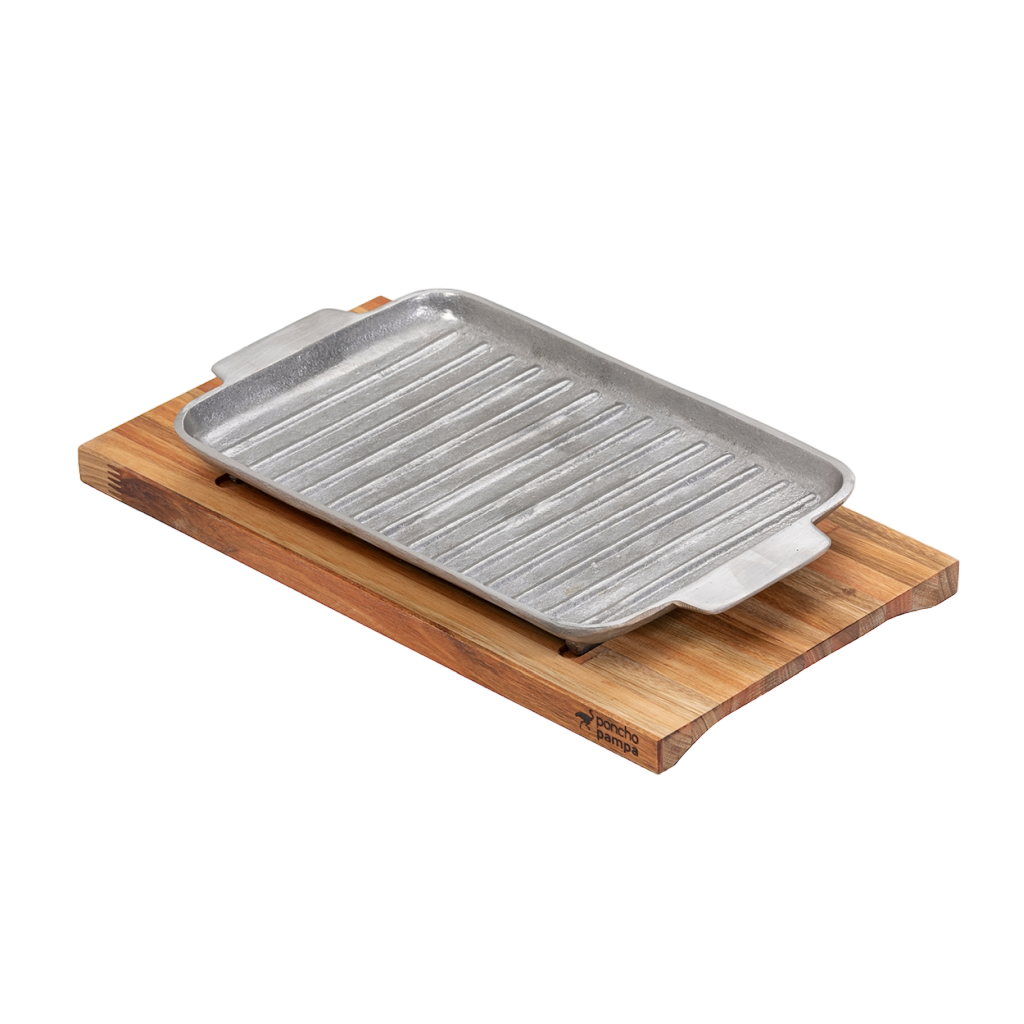 Bifera de Aluminio con Base de Madera